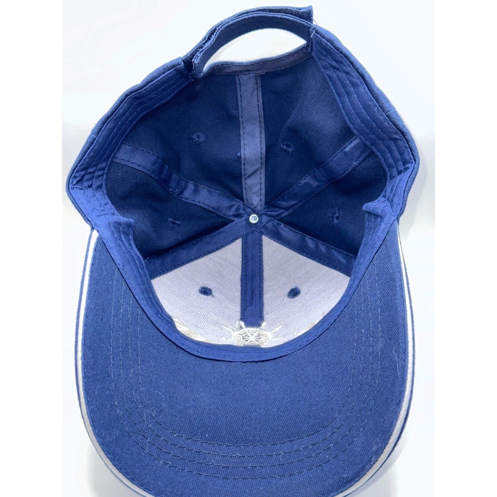 Captain Ships Wheel Logo‎ Hat Adjustable Blue Nautical Strapback Cap - Picture 4 of 4